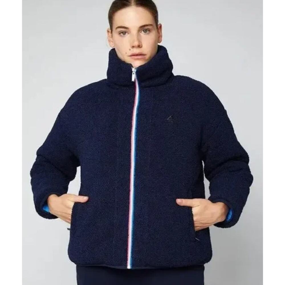 FOURLAPS Blue Polar Quilted Sherpa Reversible Jacket Navy White Women's Size M